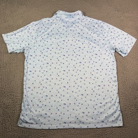 Peter Millar Featherweight Go With the Float Polo Shirt Mens XL Blue Biltmore - Picture 5 of 8